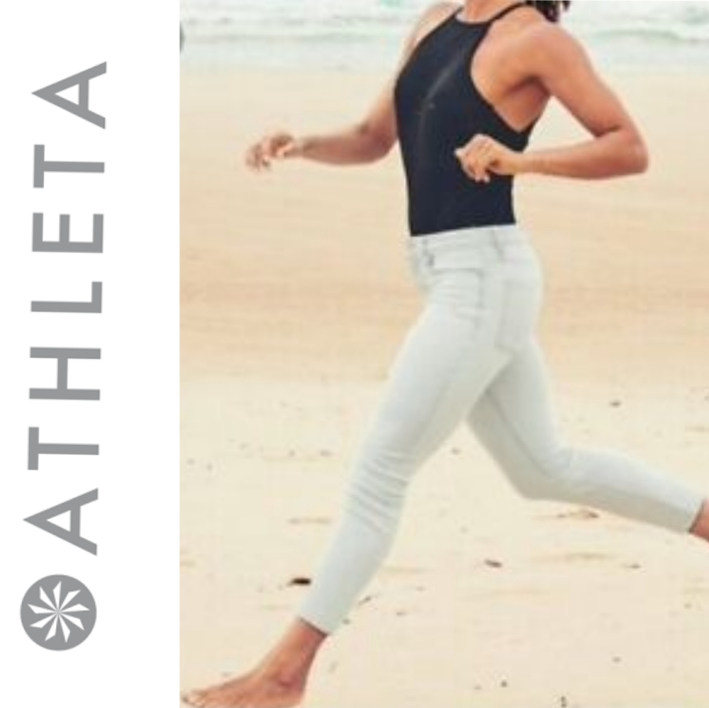 NWT Athleta Sculptek skinny crop jean glacier wash